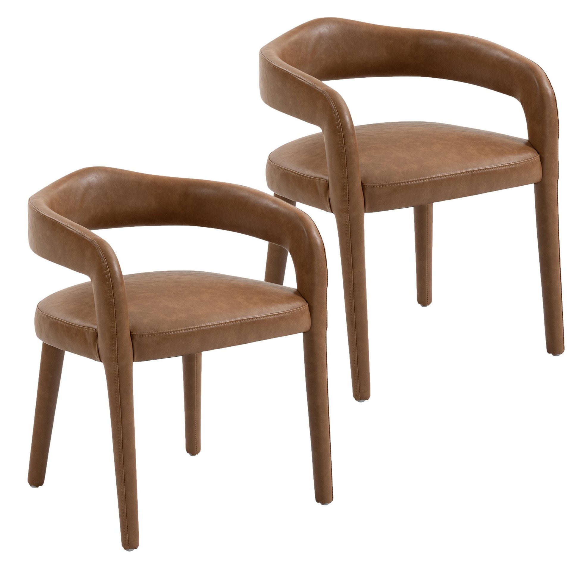 Dining Chairs Set of 2 | Caden Tan Leather - Your Bar Stools Canada