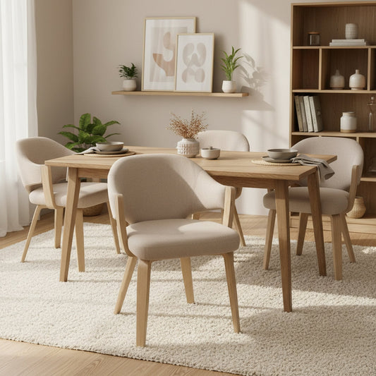 Dining Chairs Set of 2 | Freya Upholstered Beige|Natural - Your Bar Stools Canada