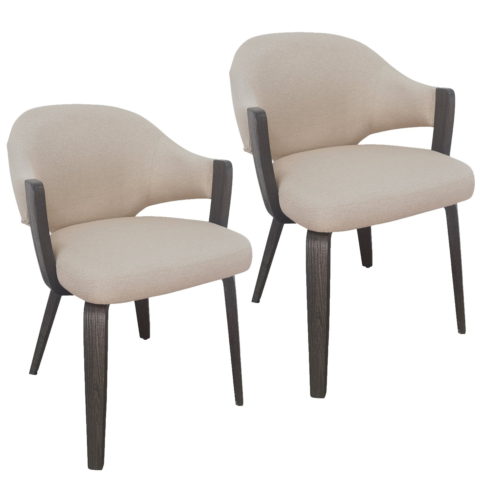 Dining Chairs Set of 2 | Freya Upholstered Beige|Walnut - Your Bar Stools Canada