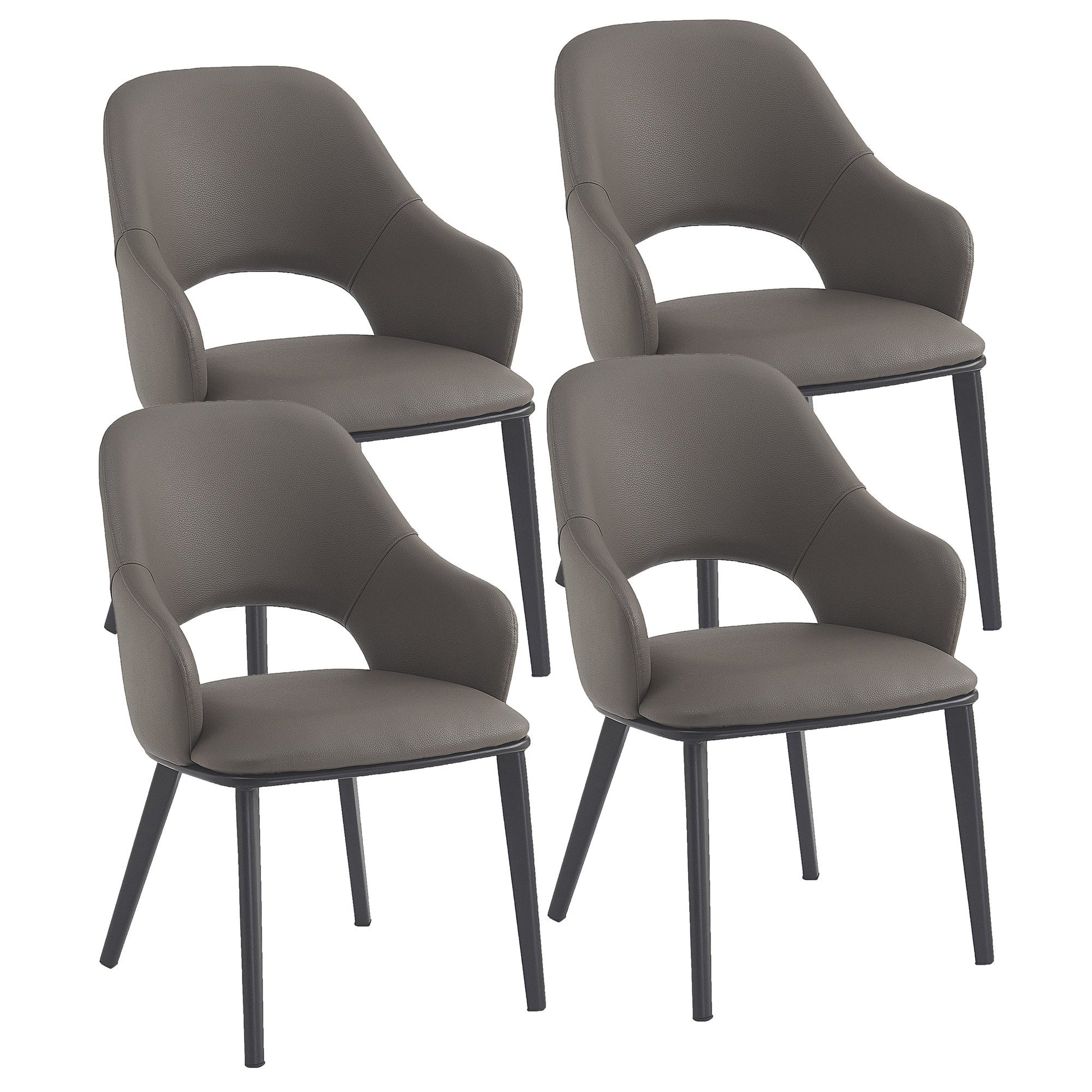 Dining Chairs set of 4 Denzel Grey Leather - Your Bar Stools Canada