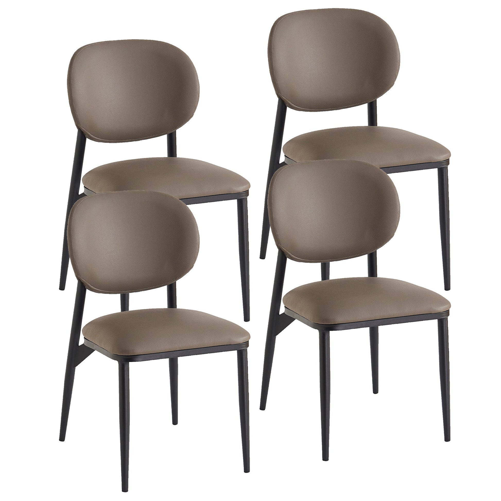Dining Chairs set of 4 Gideon Taupe Leather - Your Bar Stools Canada