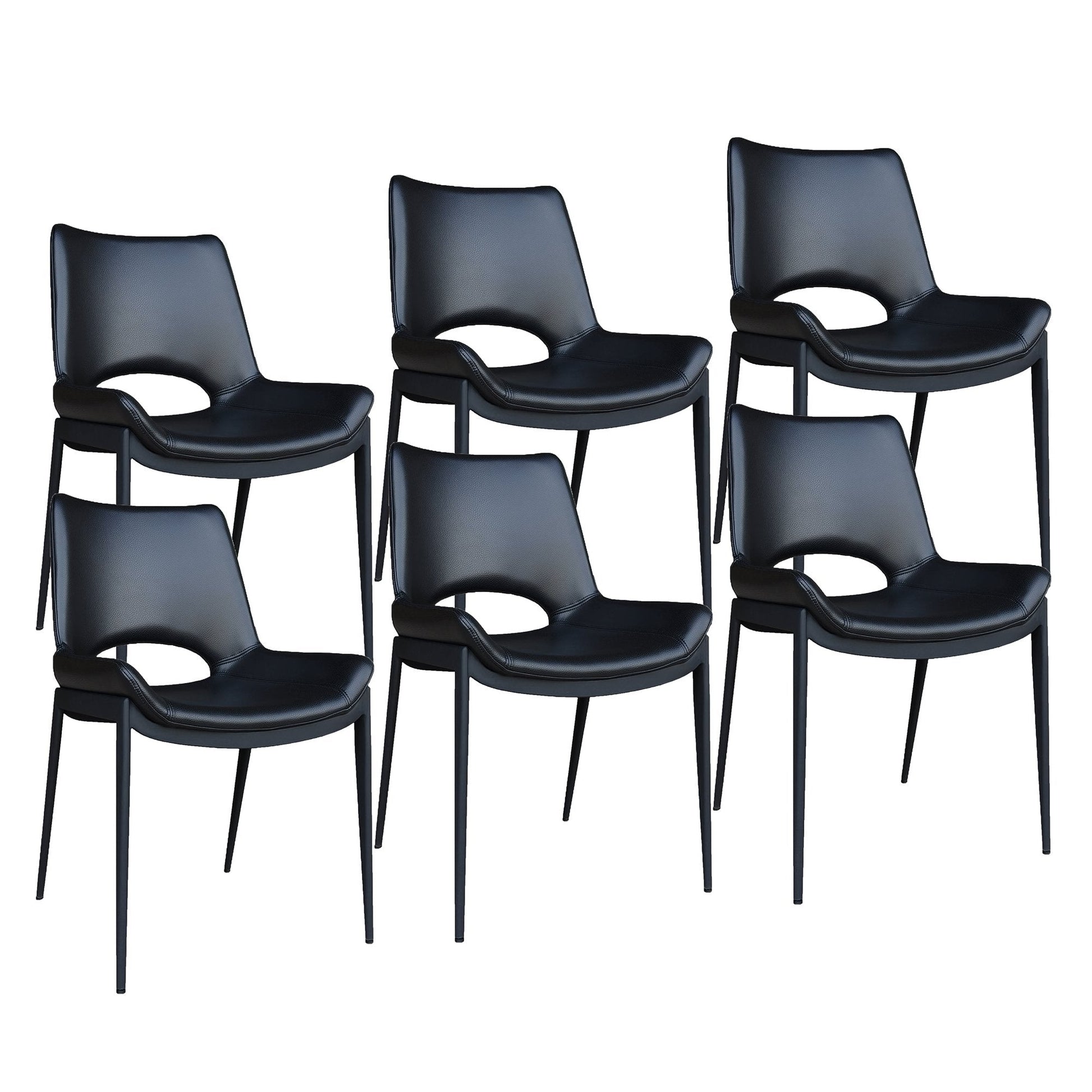 Dining Chairs set of 6 Icona Black | Black - Your Bar Stools Canada