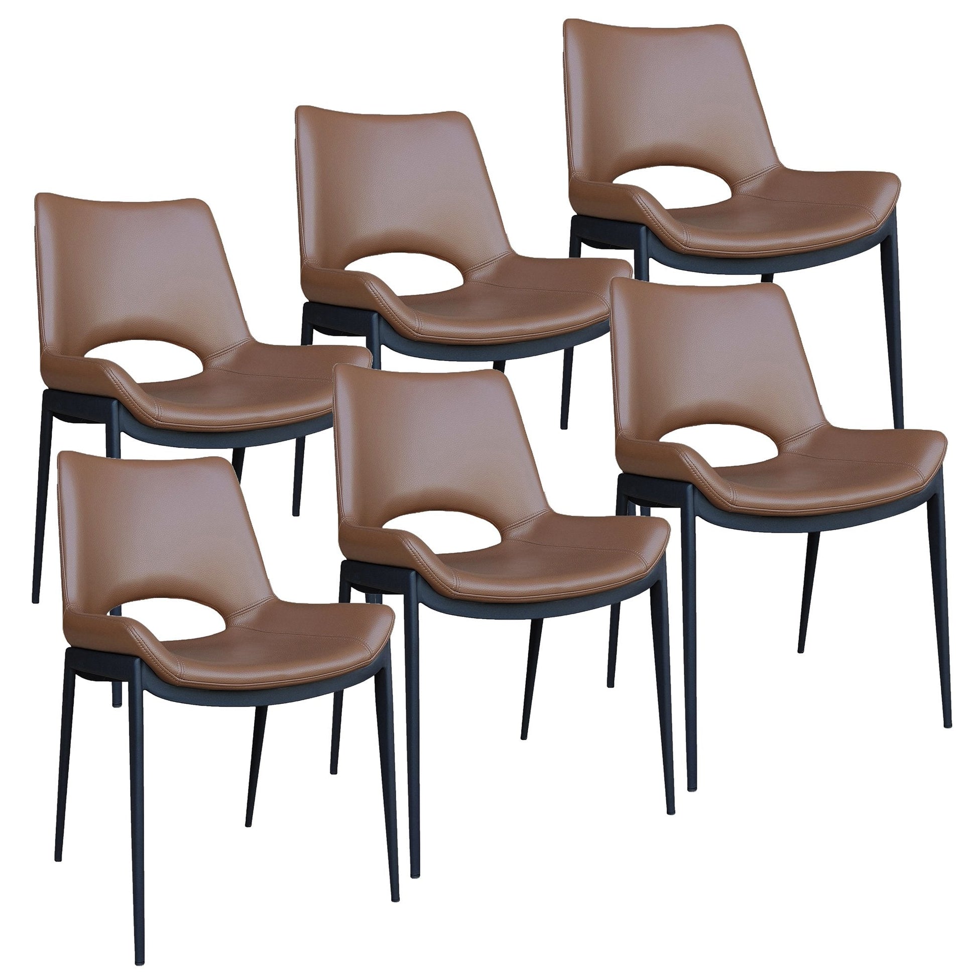 Dining Chairs set of 6 Icona Brown | Black - Your Bar Stools Canada