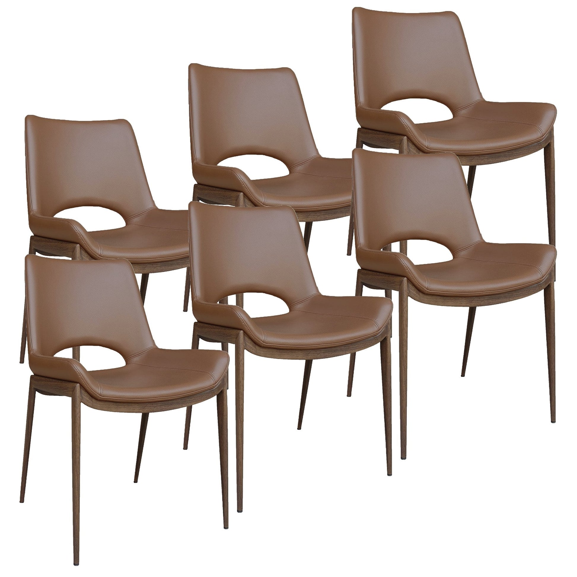 Dining Chairs set of 6 Icona Brown | Walnut - Your Bar Stools Canada