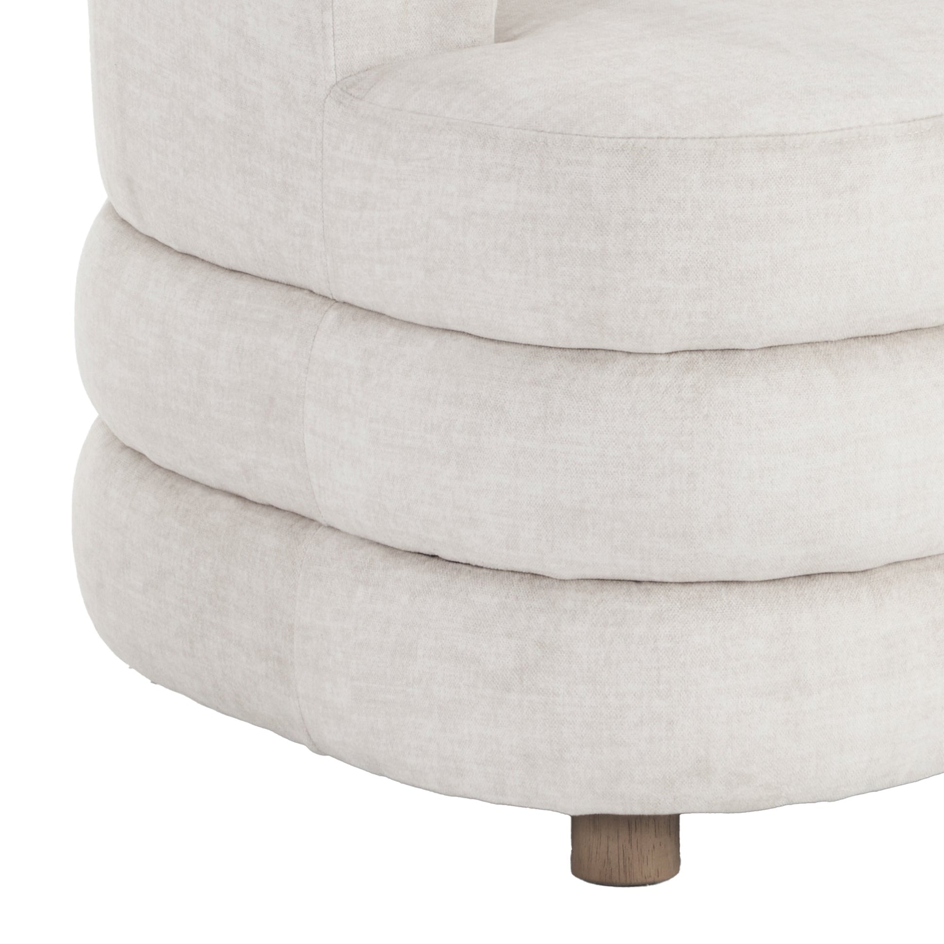 Dorian Beige Curved Base Velvet Accent Chair - Your Bar Stools Canada