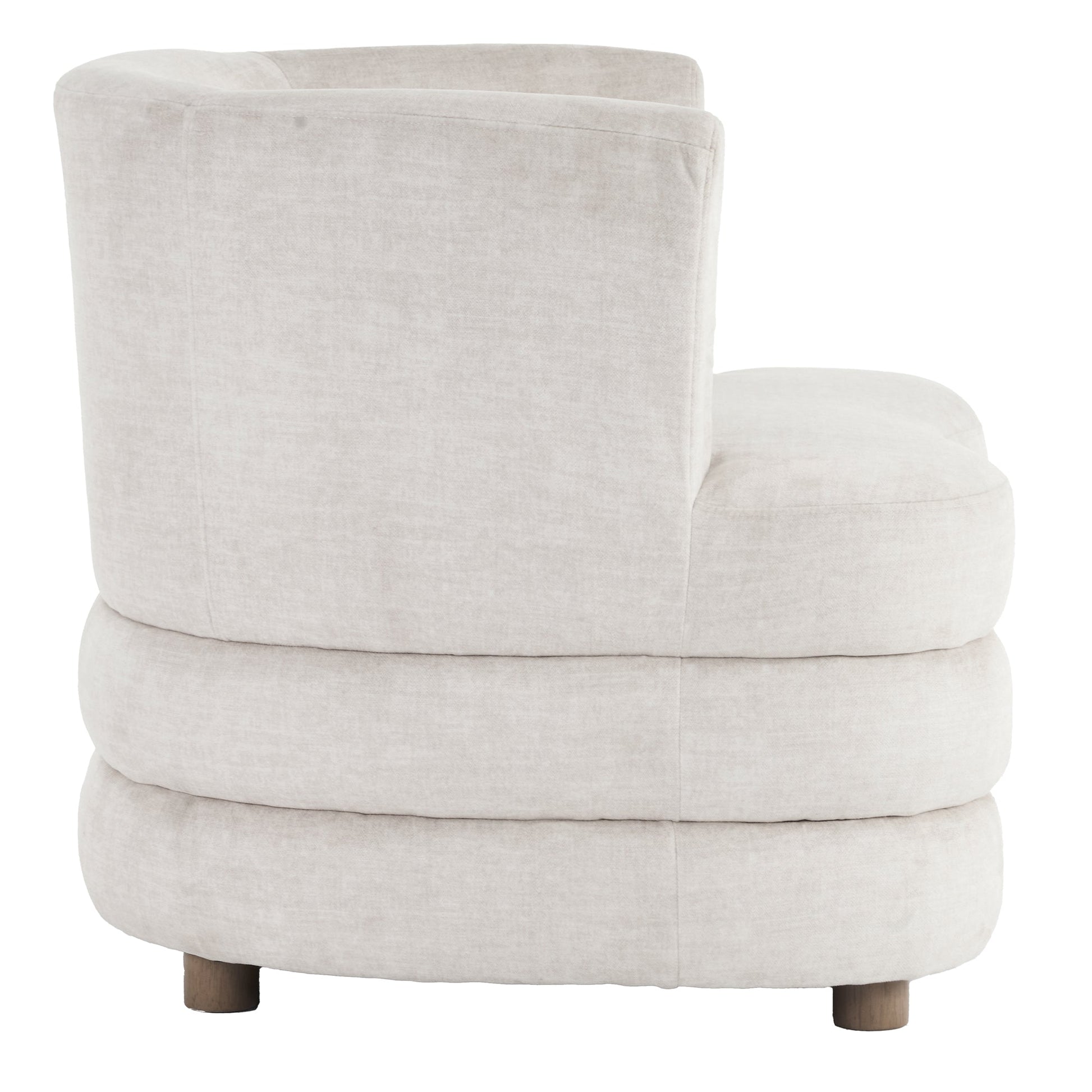 Dorian Beige Curved Base Velvet Accent Chair - Your Bar Stools Canada
