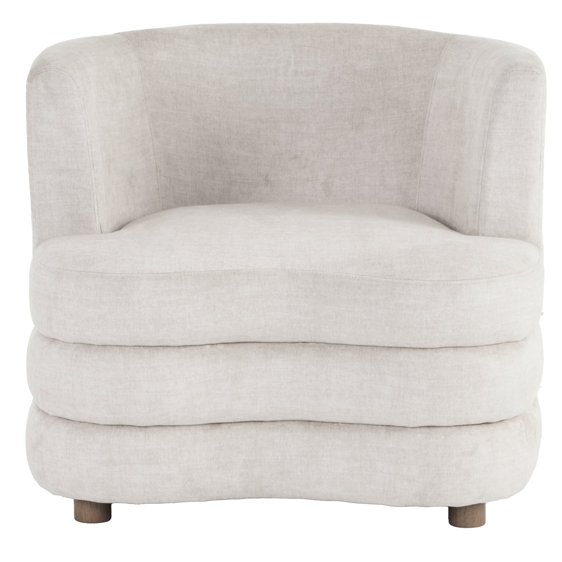 Dorian Beige Curved Base Velvet Accent Chair - Your Bar Stools Canada