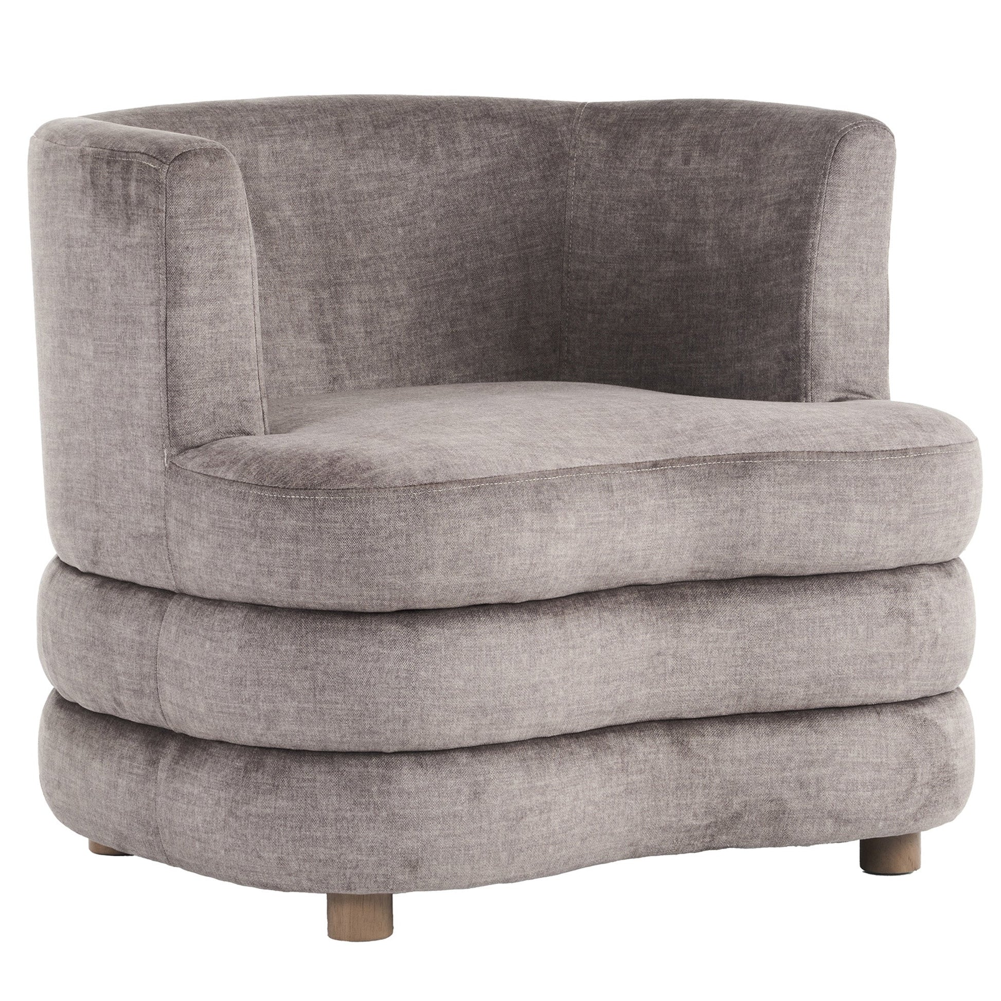 Dorian Taupe Curved Base Velvet Accent Chair - Your Bar Stools Canada