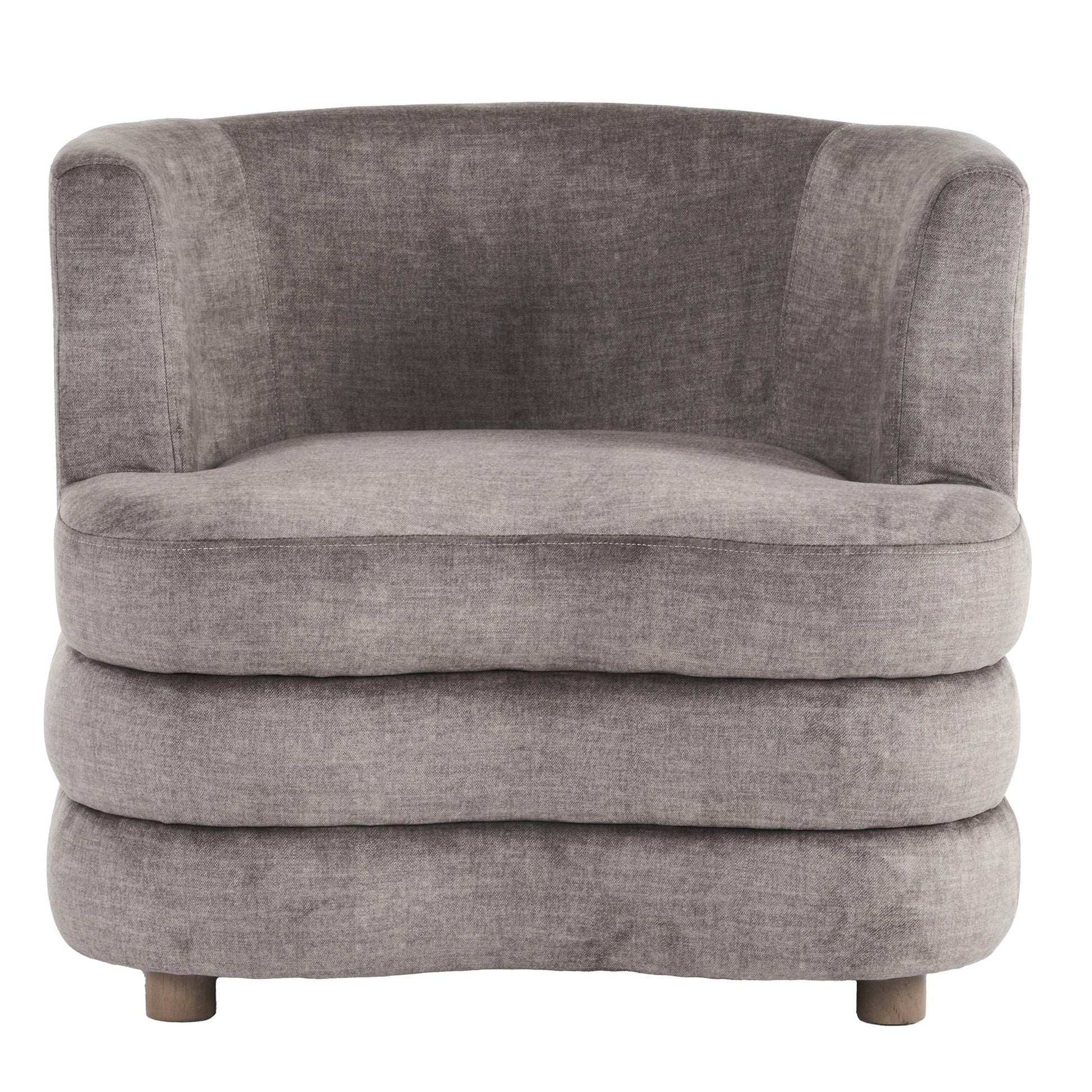 Dorian Taupe Curved Base Velvet Accent Chair - Your Bar Stools Canada