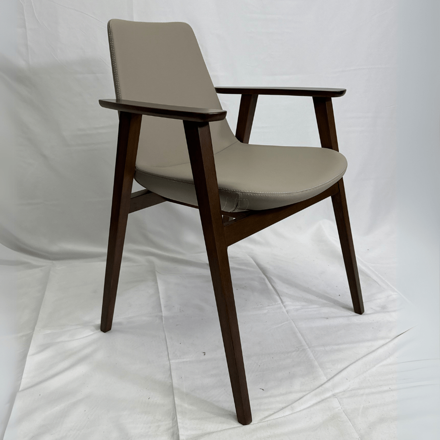 Eiffel Beige High Back Chair with Arms - Your Bar Stools Canada