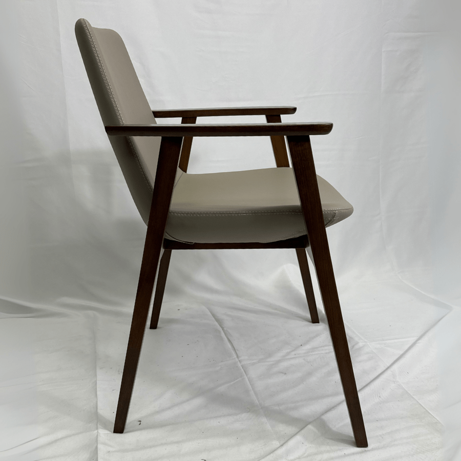 Eiffel Beige High Back Chair with Arms - Your Bar Stools Canada