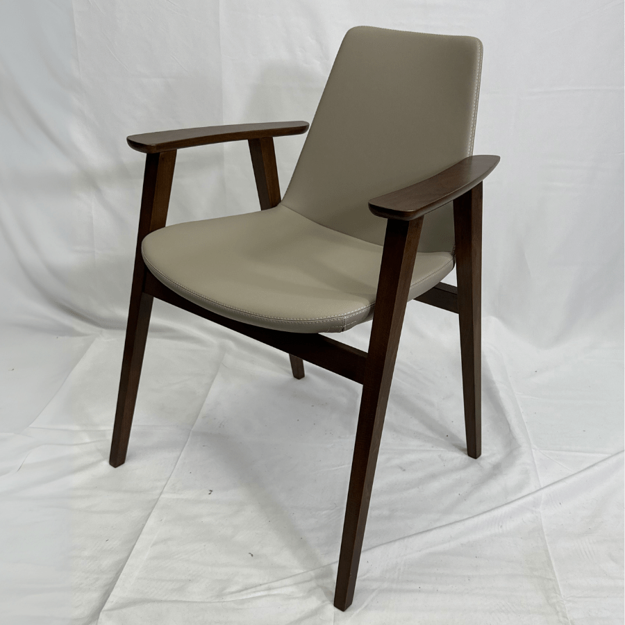 Eiffel Beige High Back Chair with Arms - Your Bar Stools Canada