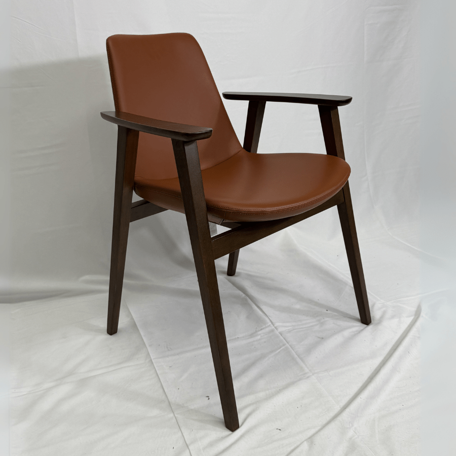 Eiffel Brown High Back Chair with Arms - Your Bar Stools Canada