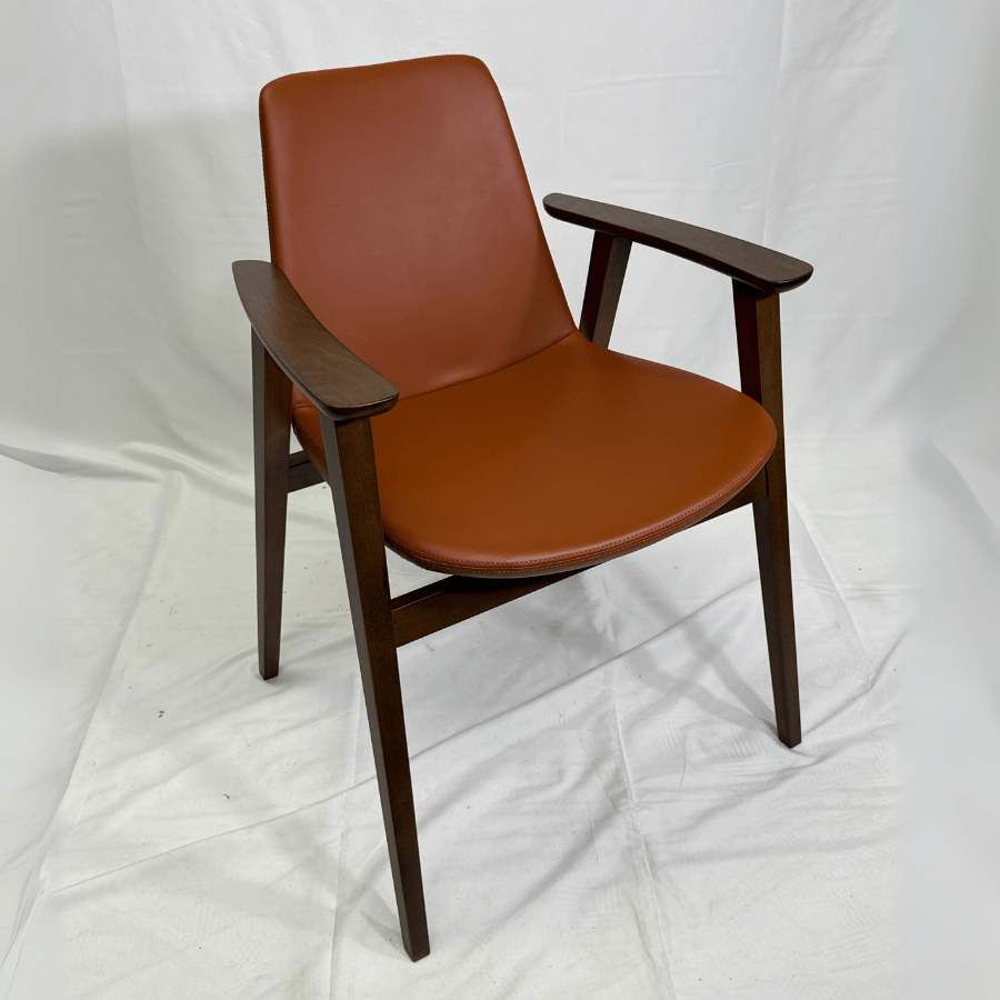 Eiffel Brown High Back Chair with Arms - Your Bar Stools Canada