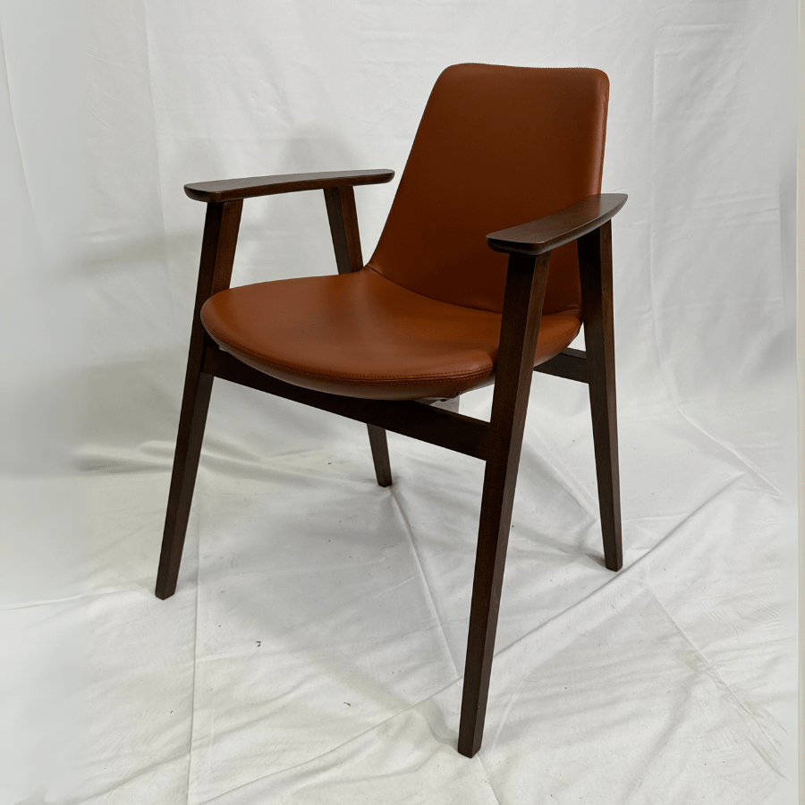 Eiffel Brown High Back Chair with Arms - Your Bar Stools Canada