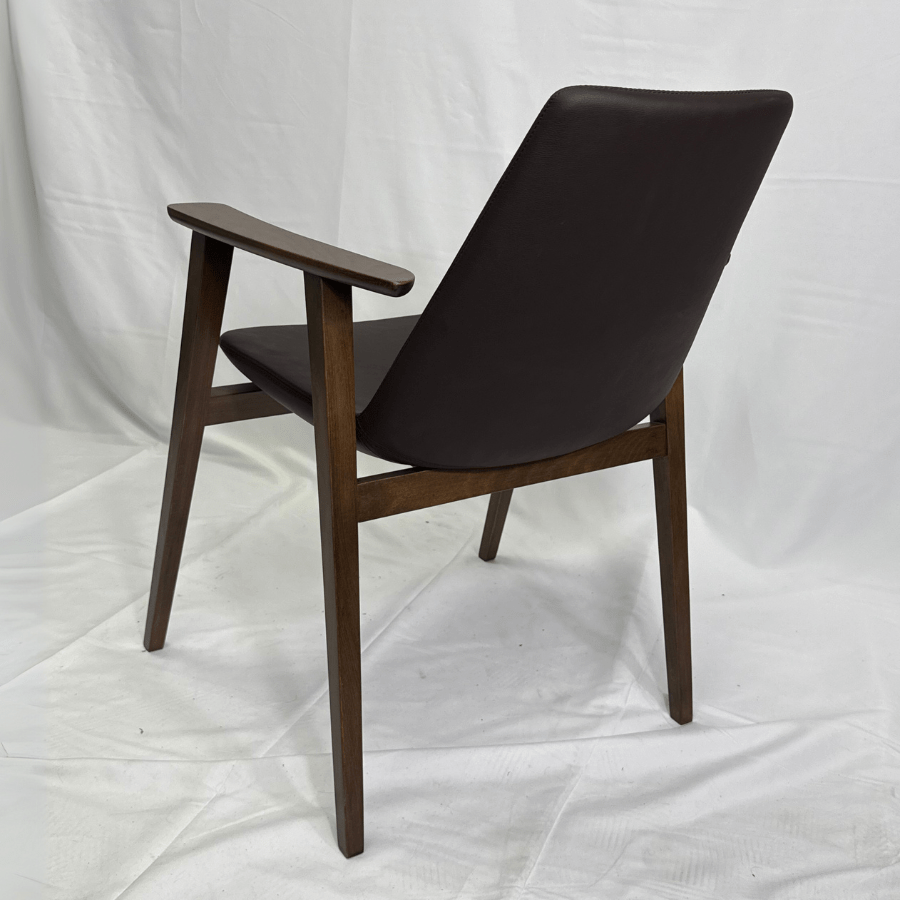 Eiffel Brown Leather Armchair - Your Bar Stools Canada