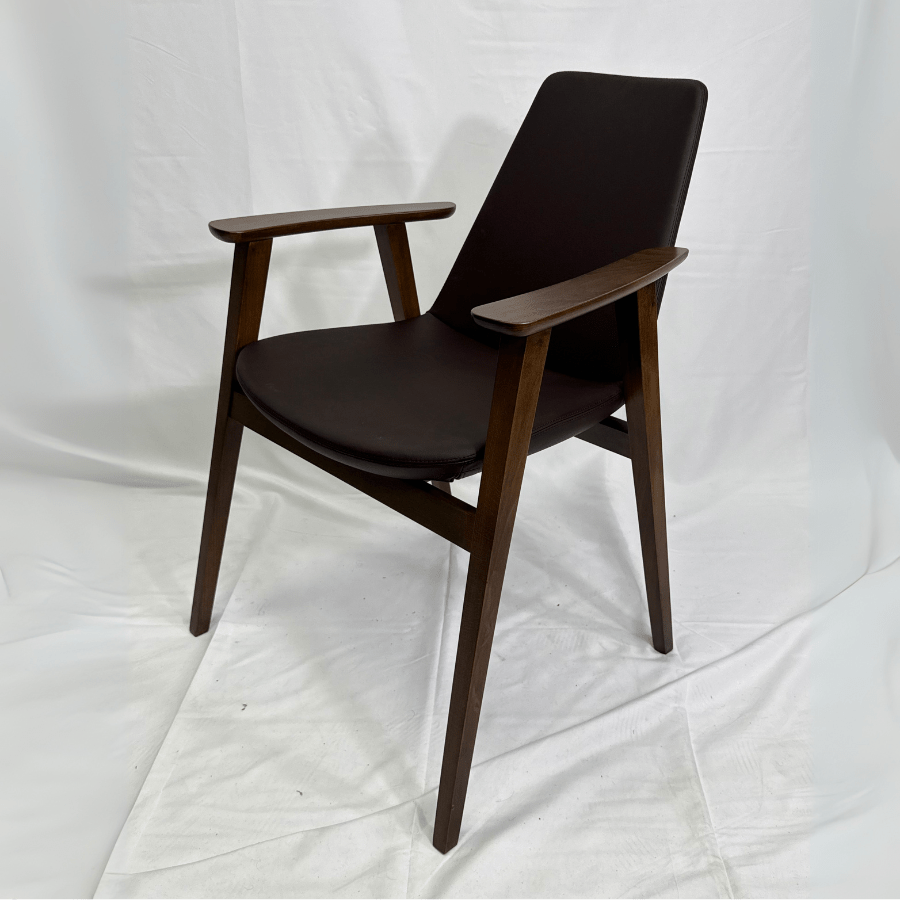 Eiffel Brown Leather Armchair - Your Bar Stools Canada