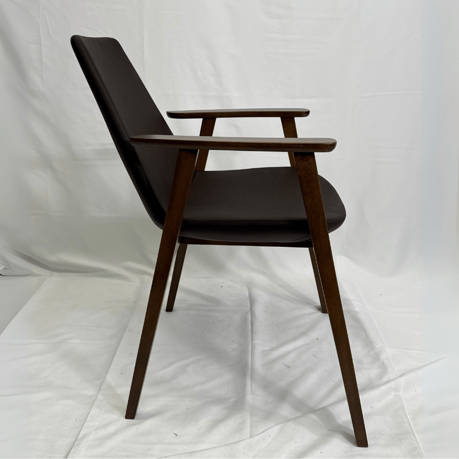 Eiffel Brown Leather Armchair - Your Bar Stools Canada