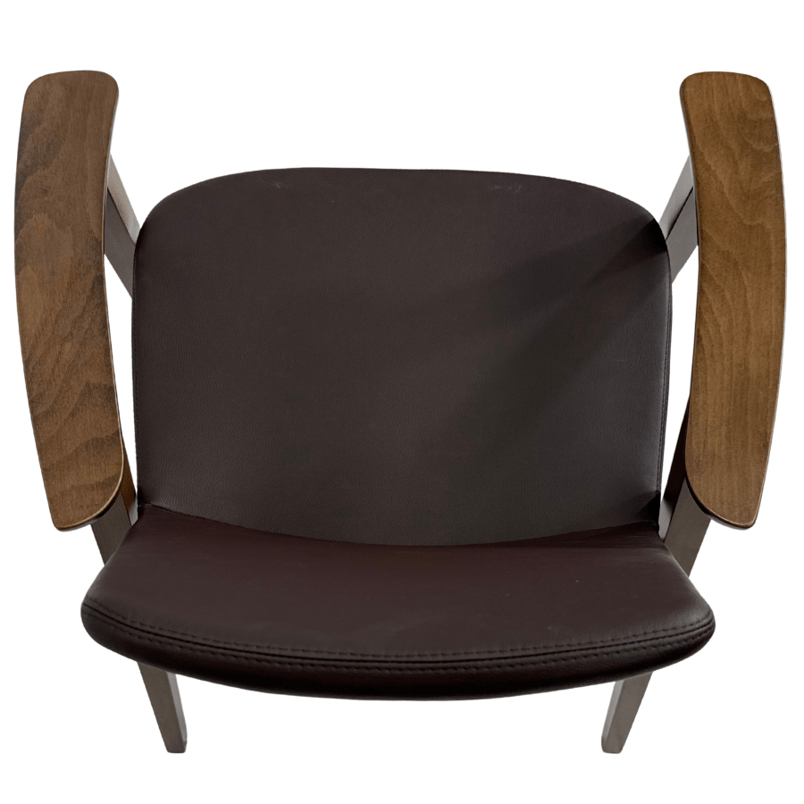 Eiffel Brown Leather Armchair - Your Bar Stools Canada