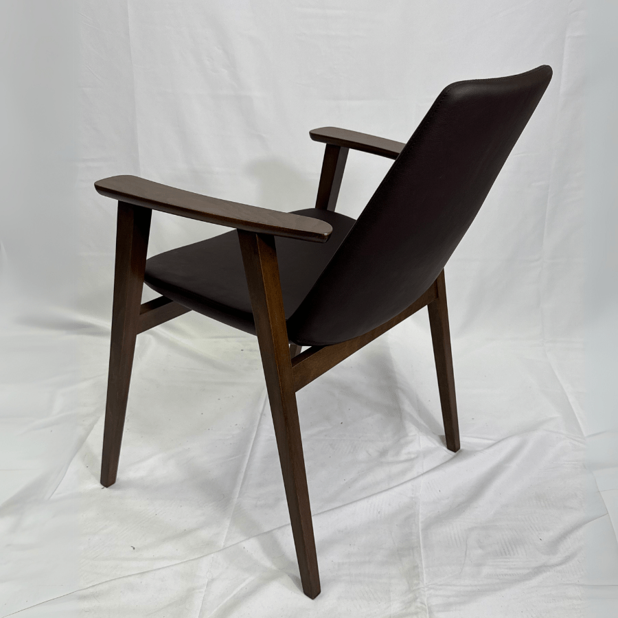 Eiffel Brown Leather Armchair - Your Bar Stools Canada