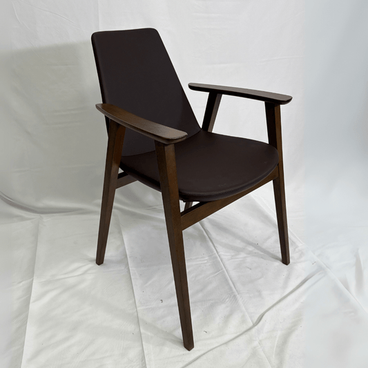 Eiffel Brown Leather Armchair - Your Bar Stools Canada