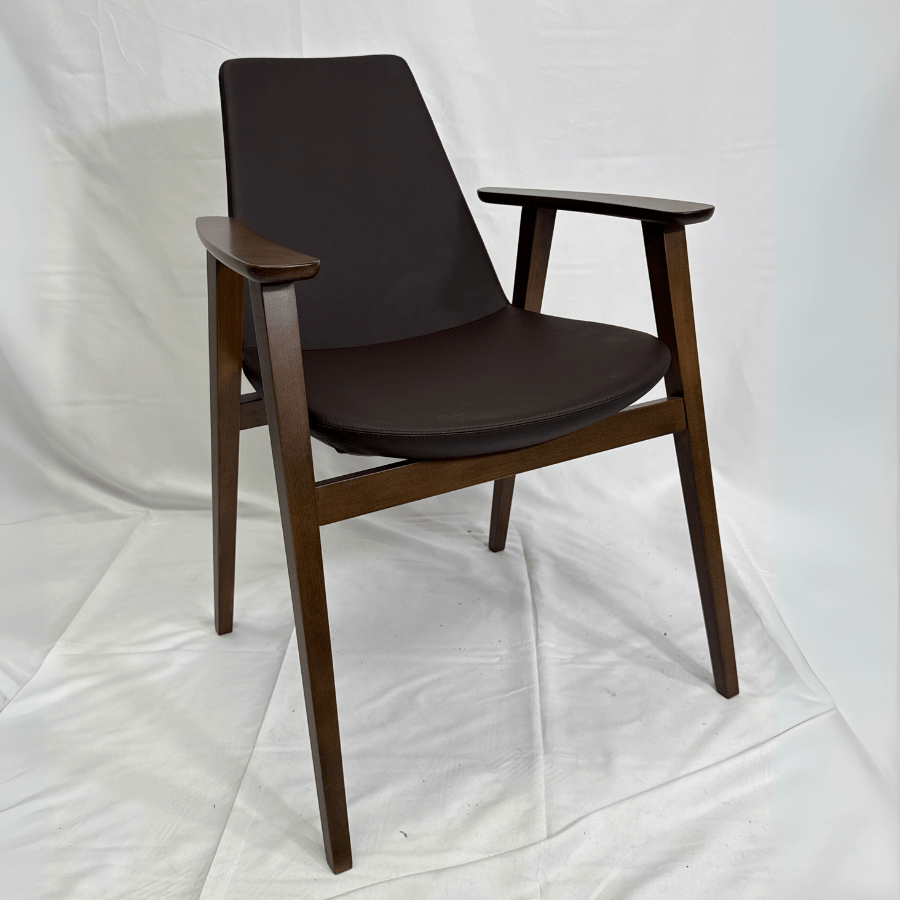 Eiffel Brown Leather Armchair - Your Bar Stools Canada