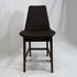 Eiffel HB Brown Leather Bar Stool with back, dark wood legs and chrome footrest.