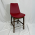 Eiffel HB Red Leather Bar Stool with dark wood frame and chrome footrest.