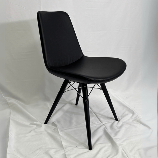 Eiffel MW Black Leather Dining Chairs - Your Bar Stools Canada