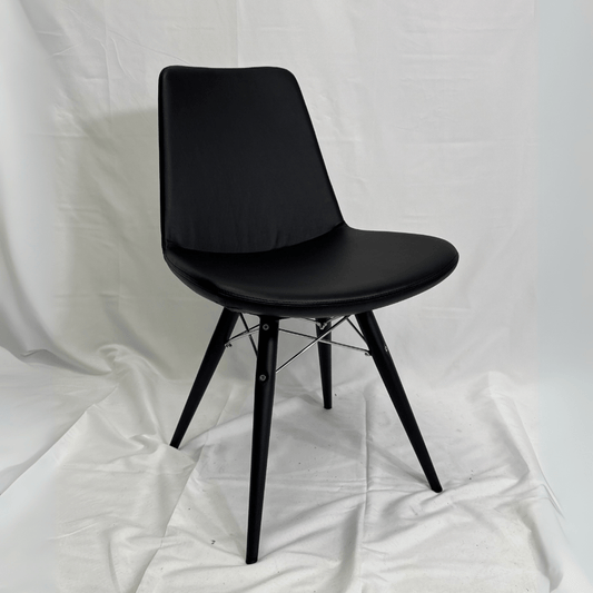 Eiffel MW Black Leather Dining Chairs - Your Bar Stools Canada