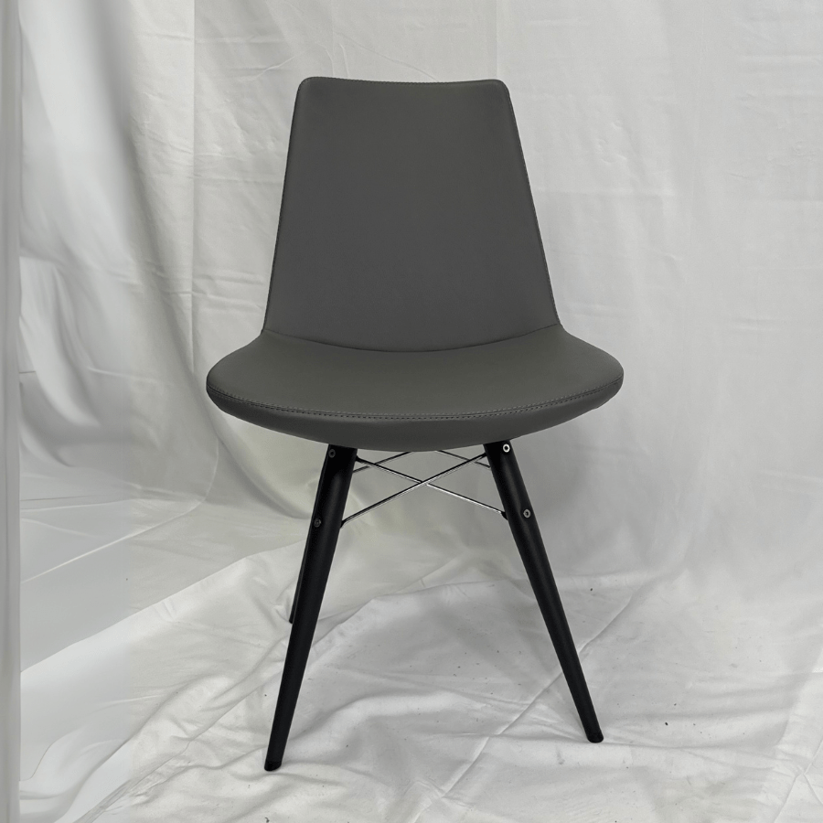 Eiffel MW Grey Leather Dining Chairs - Your Bar Stools Canada