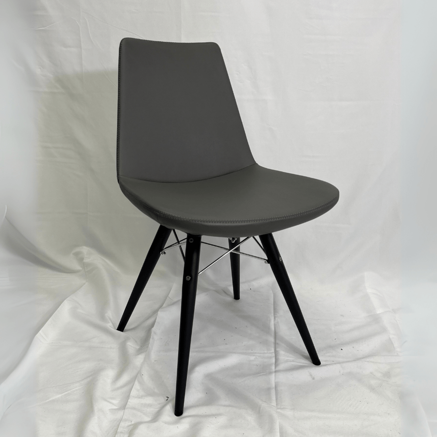 Eiffel MW Grey Leather Dining Chairs - Your Bar Stools Canada