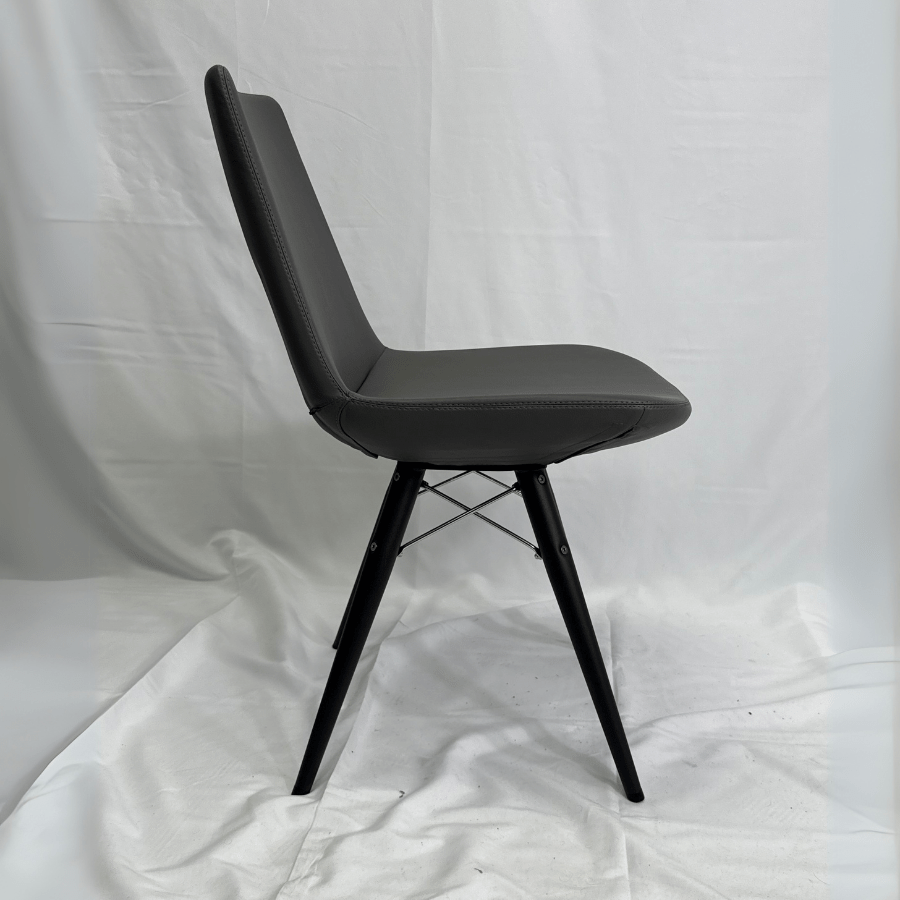 Eiffel MW Grey Leather Dining Chairs - Your Bar Stools Canada