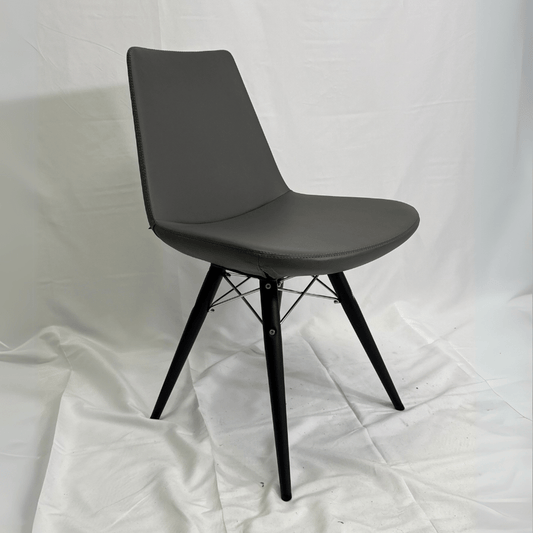 Eiffel MW Grey Leather Dining Chairs - Your Bar Stools Canada