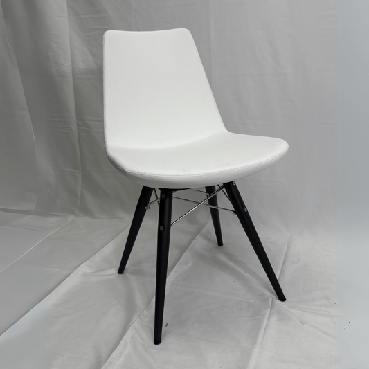 Eiffel MW White Leather Dining Chairs - Your Bar Stools Canada