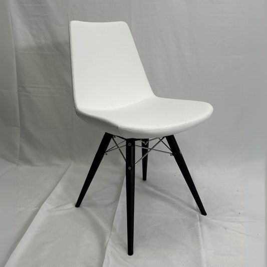 Eiffel MW White Leather Dining Chairs - Your Bar Stools Canada