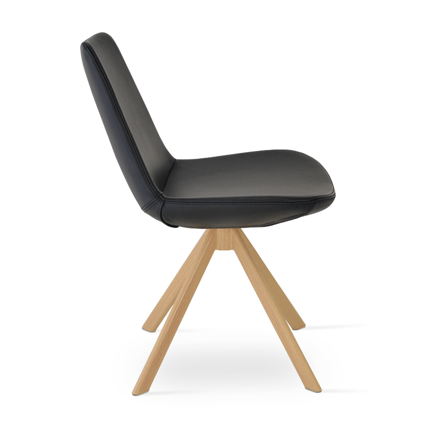 Eiffel Swivel Dining Chairs | Black Leather - Your Bar Stools Canada