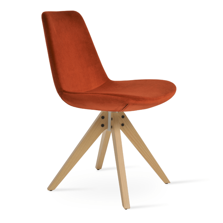 Eiffel Swivel Dining Chairs | Orange Velvet - Your Bar Stools Canada