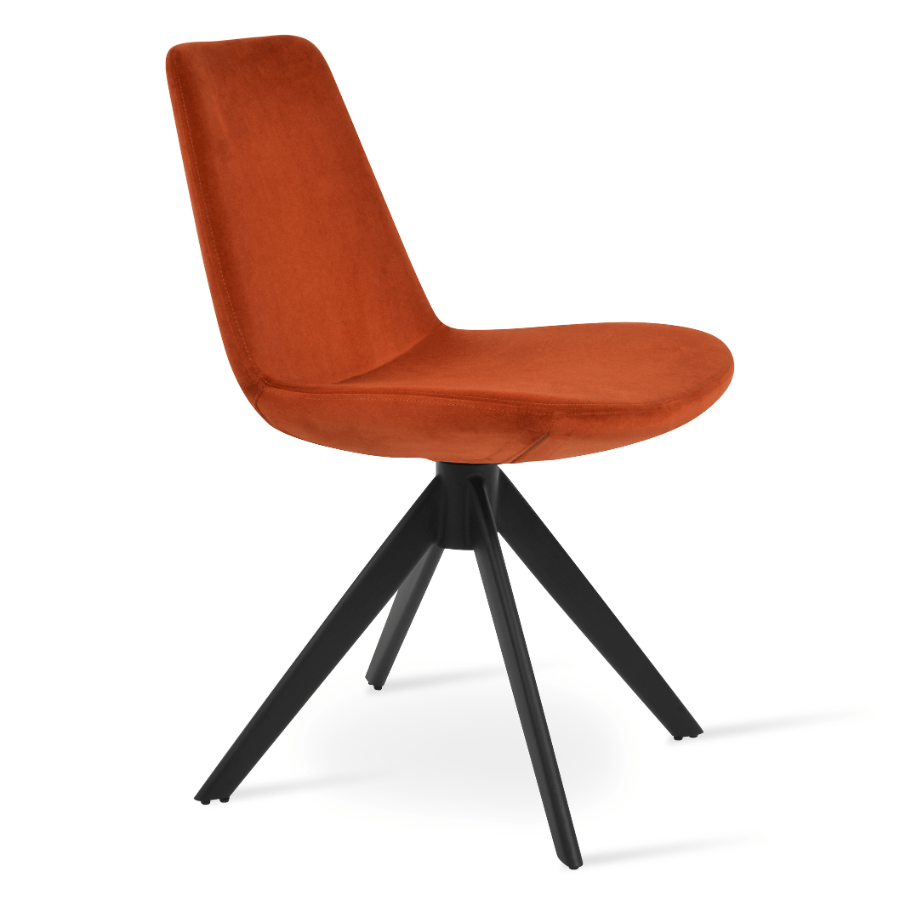 Eiffel Swivel Dining Chairs | Orange Velvet - Your Bar Stools Canada