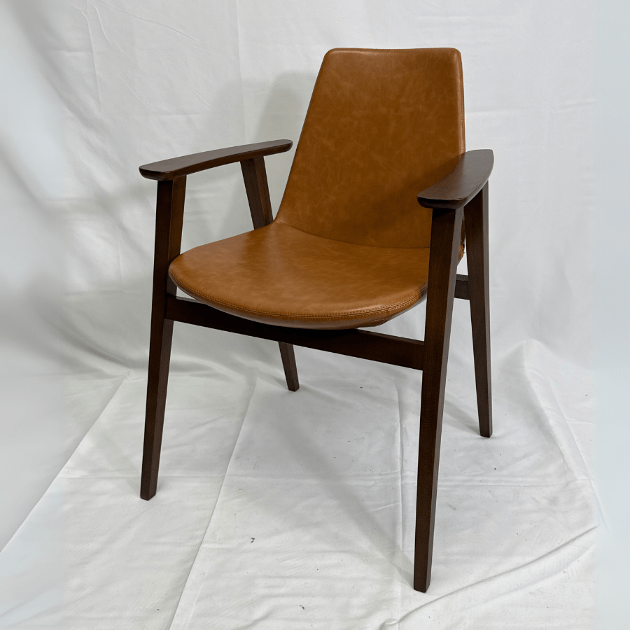 Eiffel Tan High Back Chair with Arms - Your Bar Stools Canada