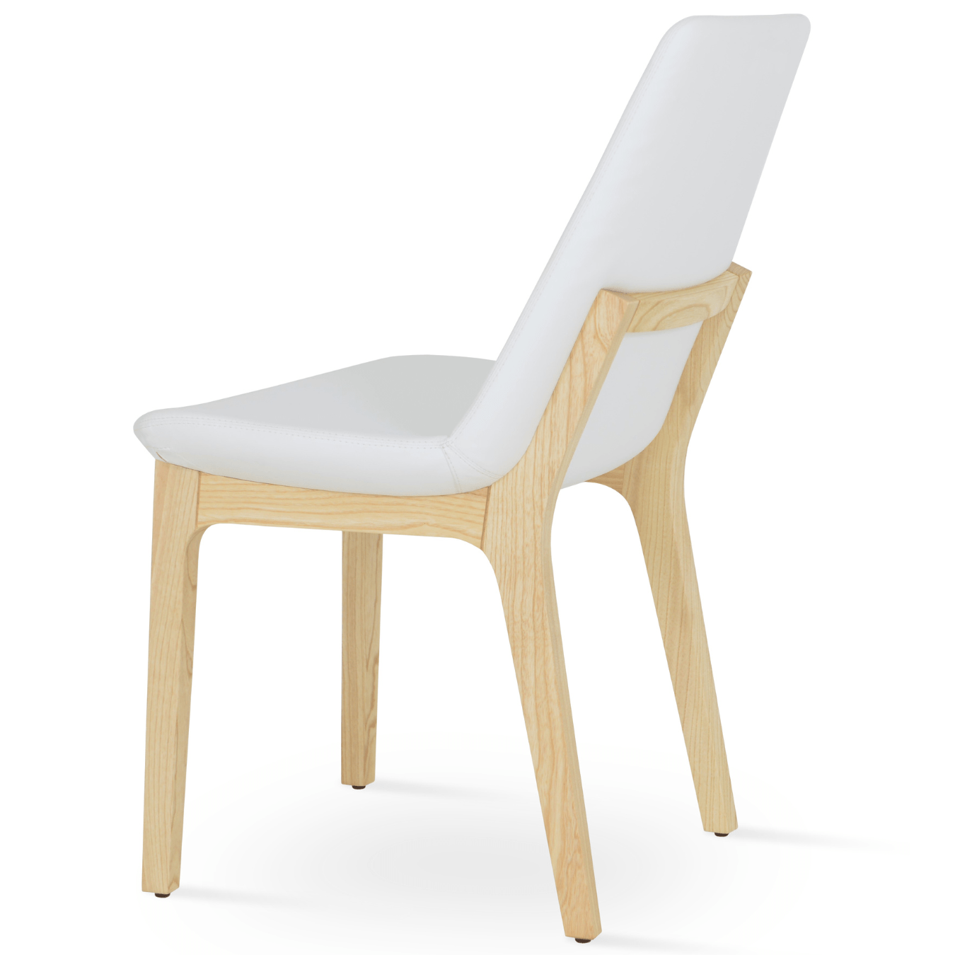 Eiffel Wood Leather Dining Chairs White - Your Bar Stools Canada