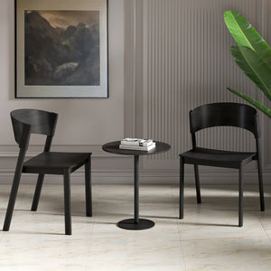 Elias Stackable Black Wood Dining Chairs | Set of 2 - Your Bar Stools Canada