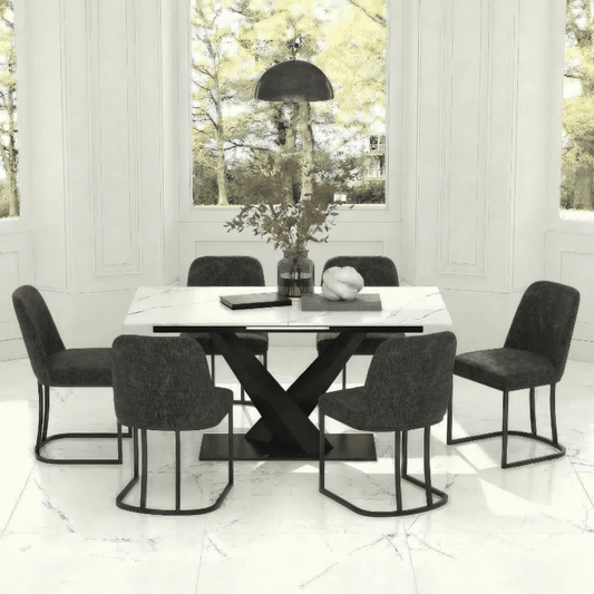 Extendable Dining Table Set for 6 | Stone Top Julius Set Canada - Your Bar Stools Canada