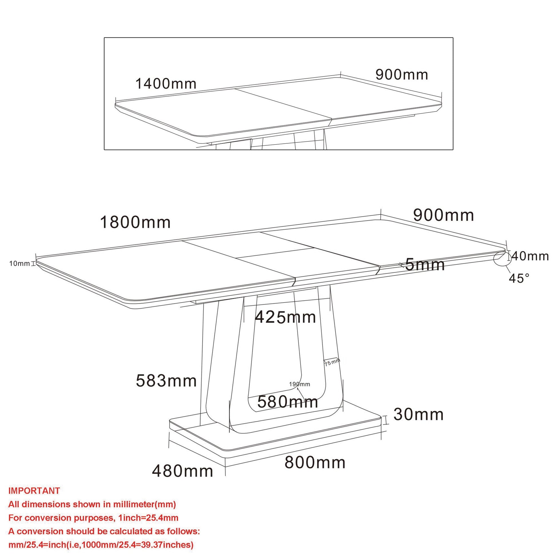 Extendable Rectangular Dining Table Corvus Grey - Your Bar Stools Canada