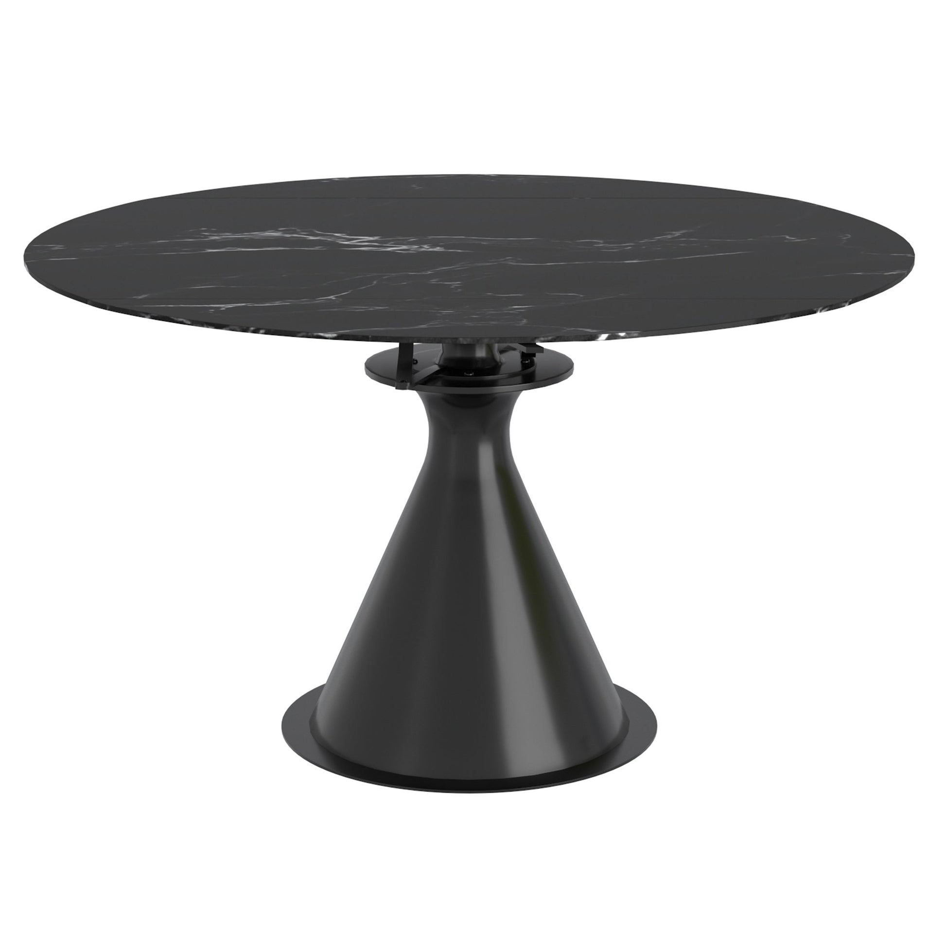 Extendable Round Pedestal Dining Table Calisto Black - Your Bar Stools Canada