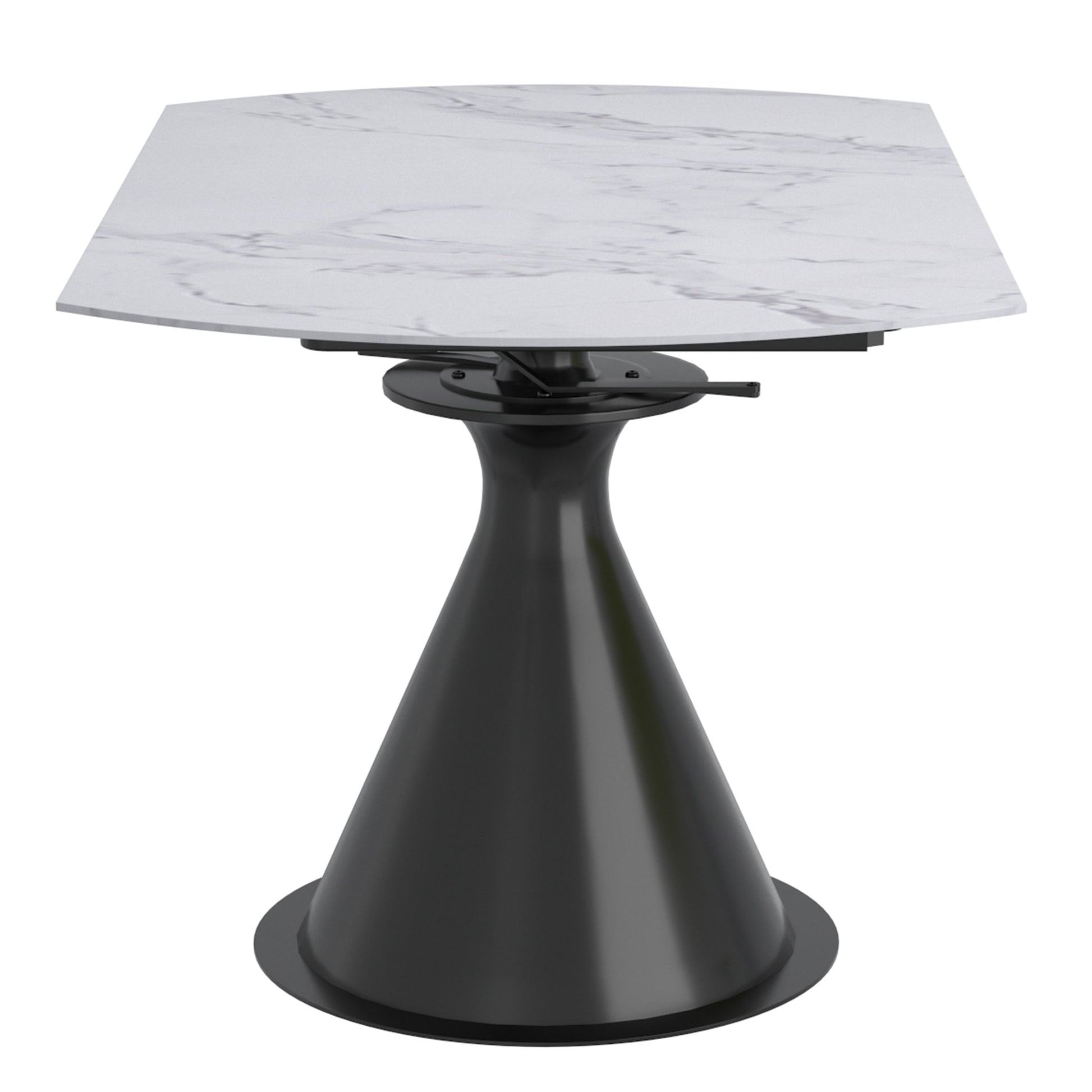 Extendable Round Pedestal Dining Table Calisto White - Your Bar Stools Canada