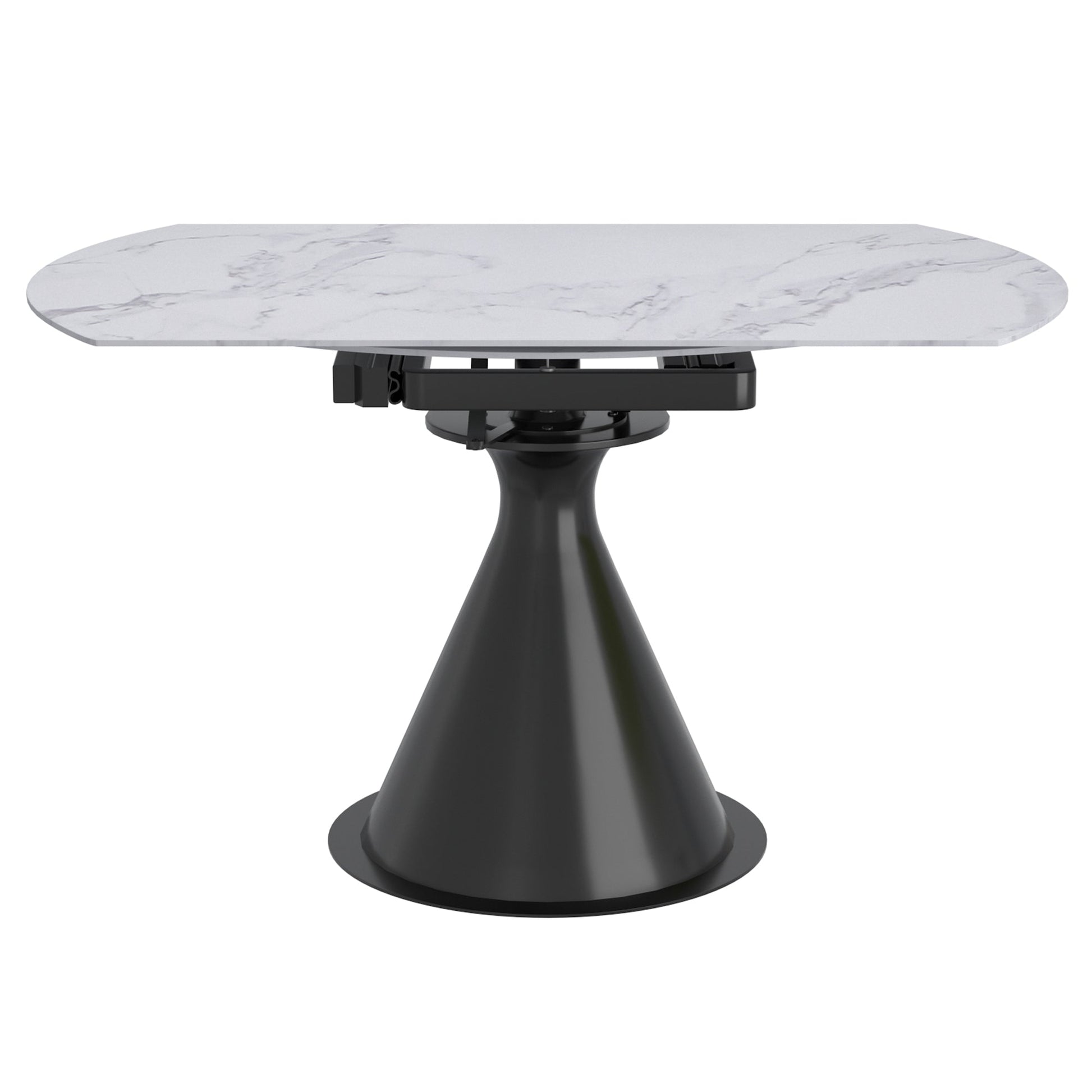 Extendable Round Pedestal Dining Table Calisto White - Your Bar Stools Canada