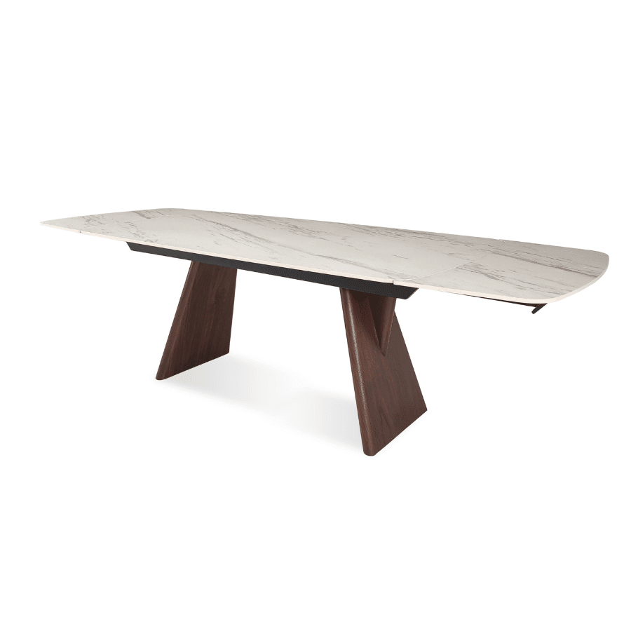 Extendable Table | Sardis White Italian Ceramic Top - Your Bar Stools Canada