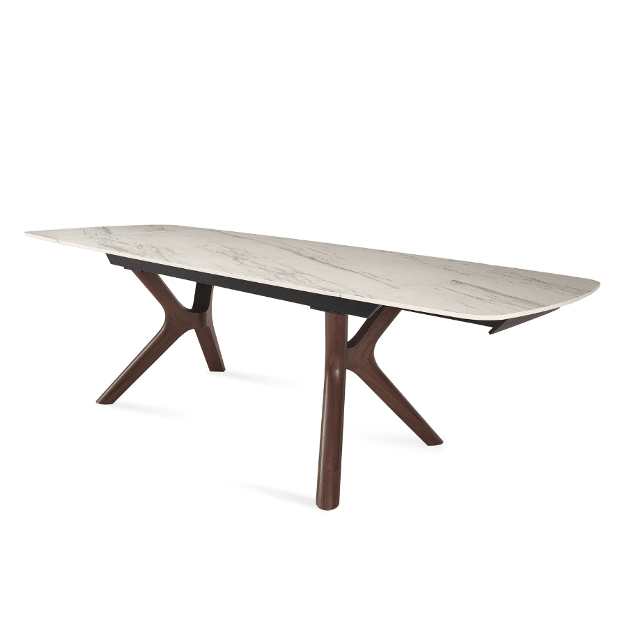 Extendable Table | Tarsos White Italian Ceramic Top - Your Bar Stools Canada