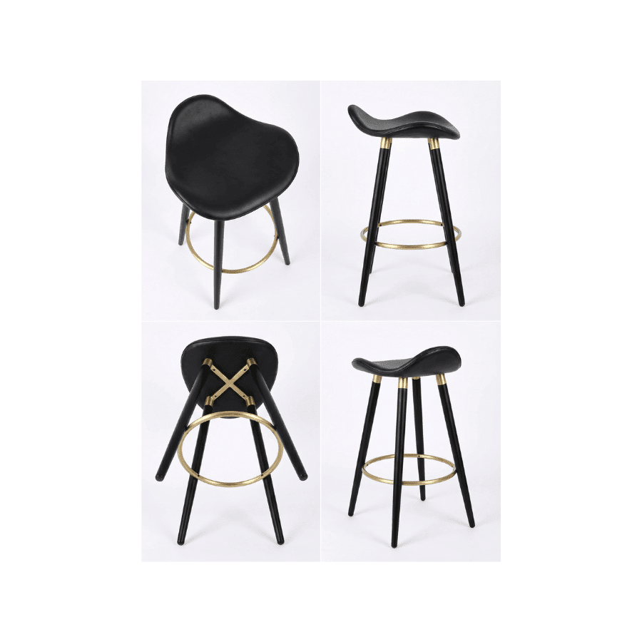 Falcon Black Leather Backless Counter Stool Ana - Your Bar Stools Canada